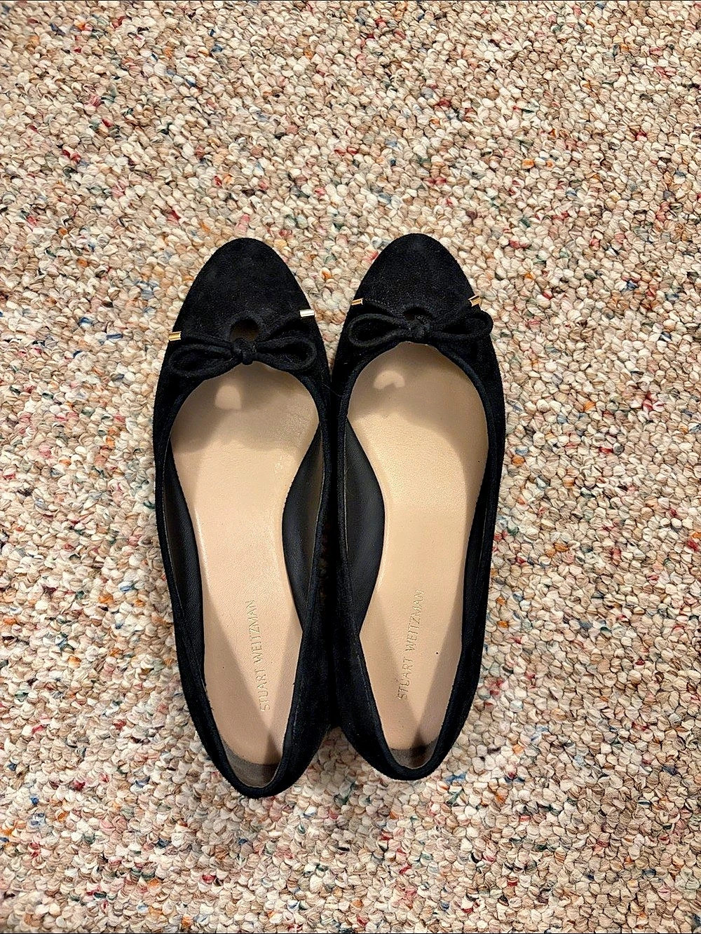 Stuart Weitzman Black Bow Flats US 6